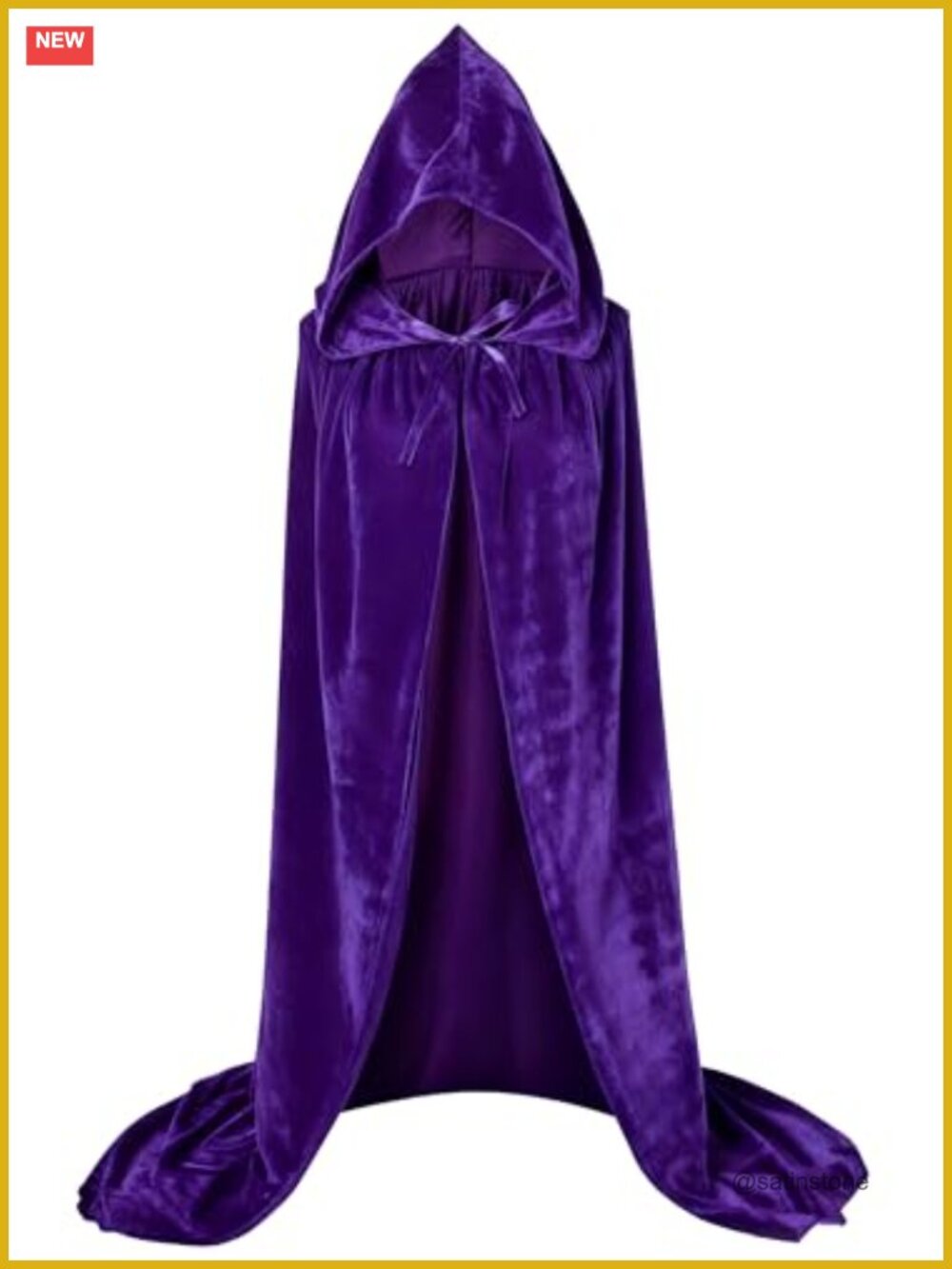Velvet Hooded Cape Cloak Robe Unisex Halloween Costume